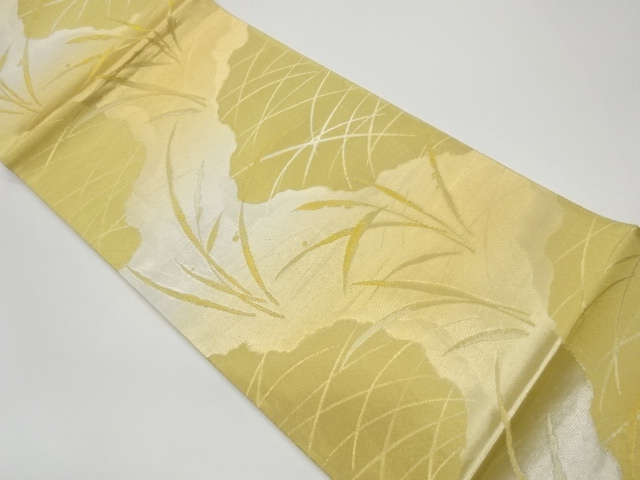 JAPANESE KIMONO / VINTAGE FUKURO OBI / WOVEN SUSUKI GRASS